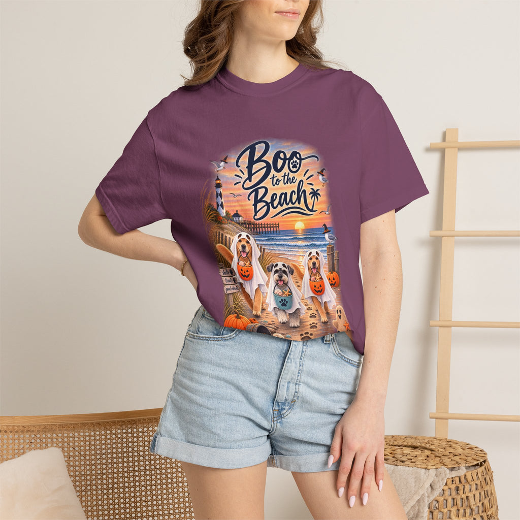 Boo to the Beach T-Shirt — Cute Halloween Dogs on Sunset Beach