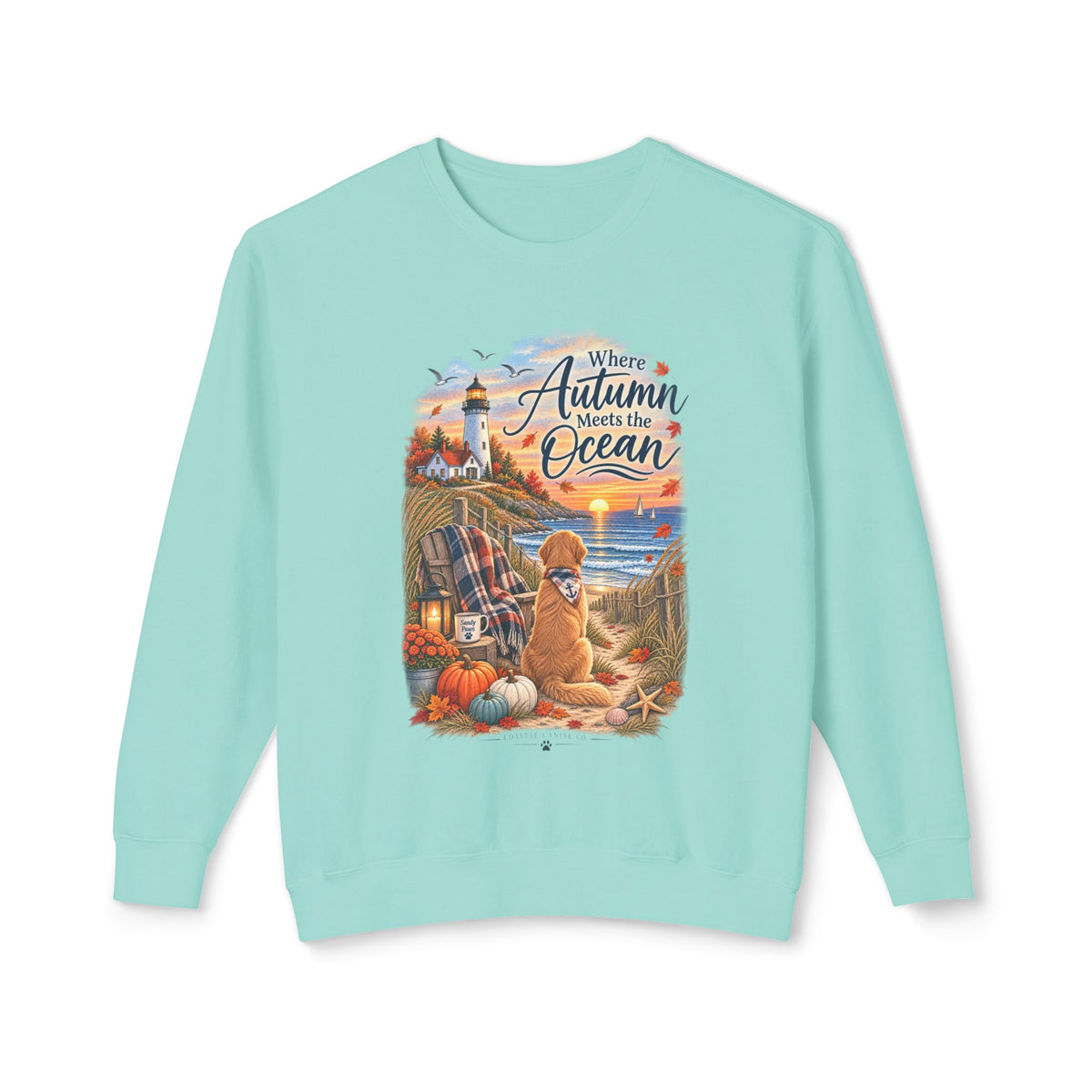 Where Autumn Meets the Ocean Sweatshirt — Coastal Fall Dog Pullover