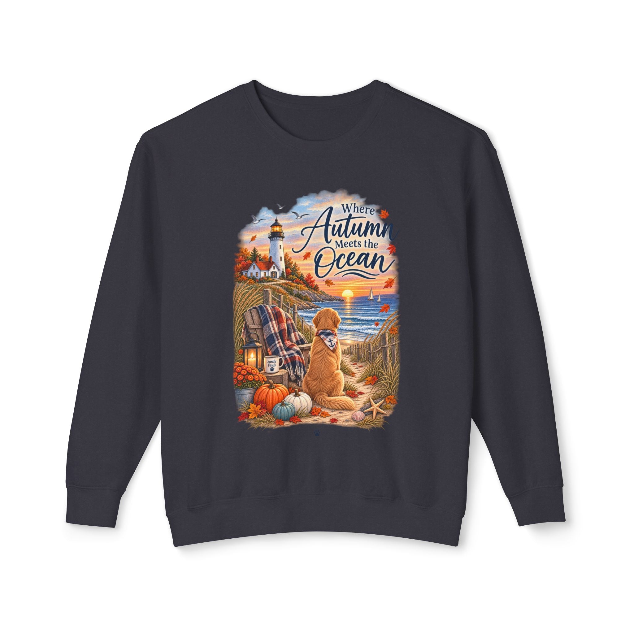 Where Autumn Meets the Ocean Sweatshirt — Coastal Fall Dog Pullover