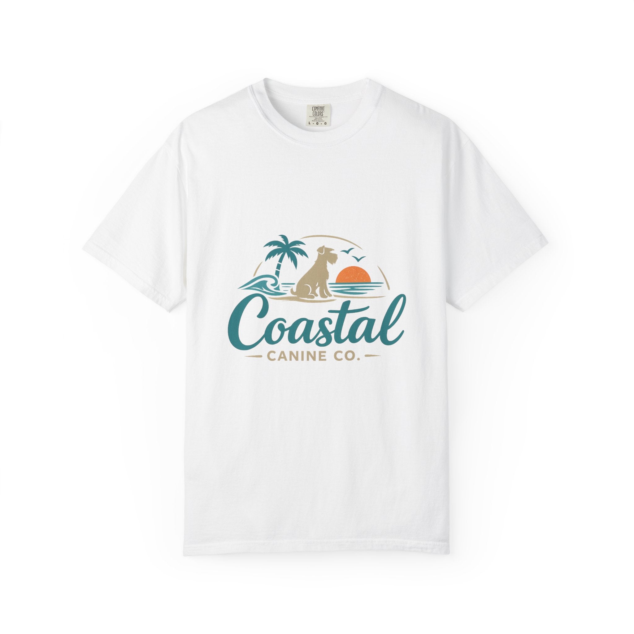 Coastal Canine T-Shirt — Beach Dog Sunset Tee