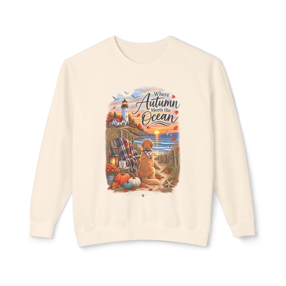 Where Autumn Meets the Ocean Sweatshirt — Coastal Fall Dog Pullover