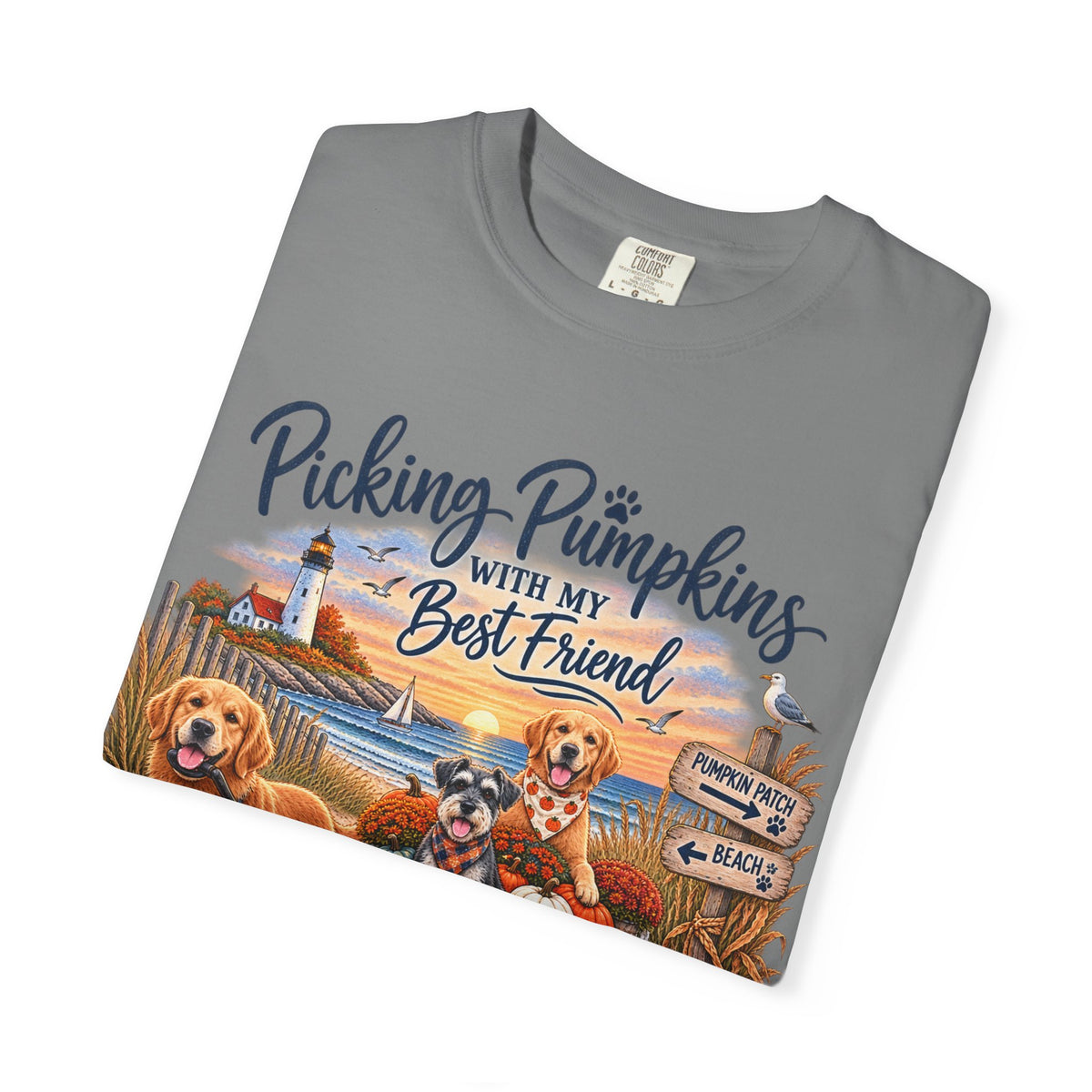 Picking Pumpkins With My Best Friend T-Shirt — Fall Dog Pumpkin Patch Tee