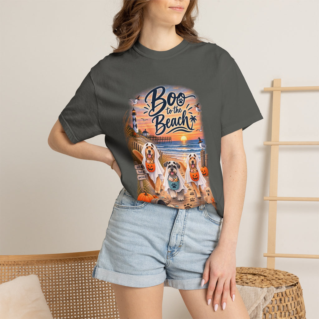 Boo to the Beach T-Shirt — Cute Halloween Dogs on Sunset Beach