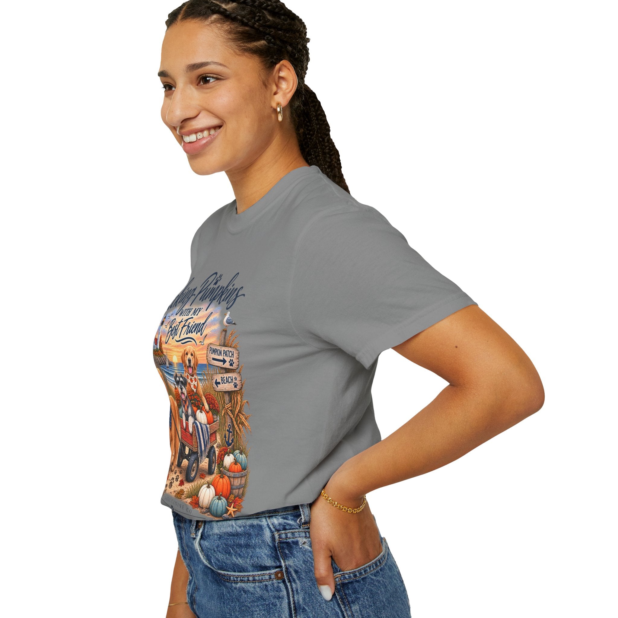 Picking Pumpkins With My Best Friend T-Shirt — Fall Dog Pumpkin Patch Tee