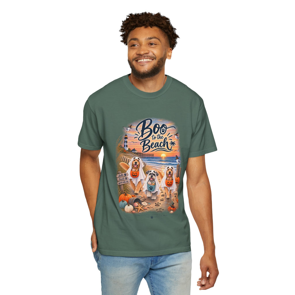 Boo to the Beach T-Shirt — Cute Halloween Dogs on Sunset Beach