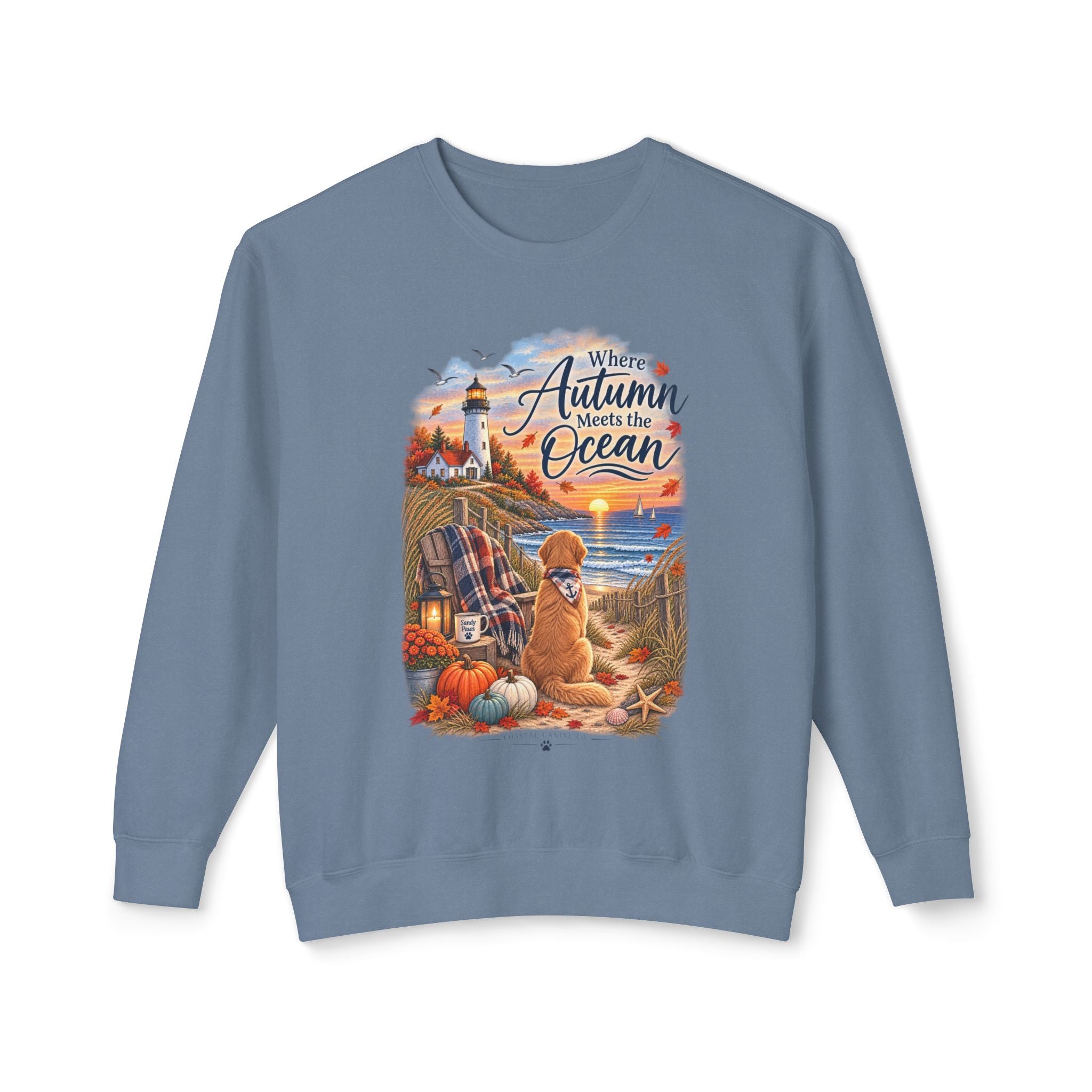 Where Autumn Meets the Ocean Sweatshirt — Coastal Fall Dog Pullover