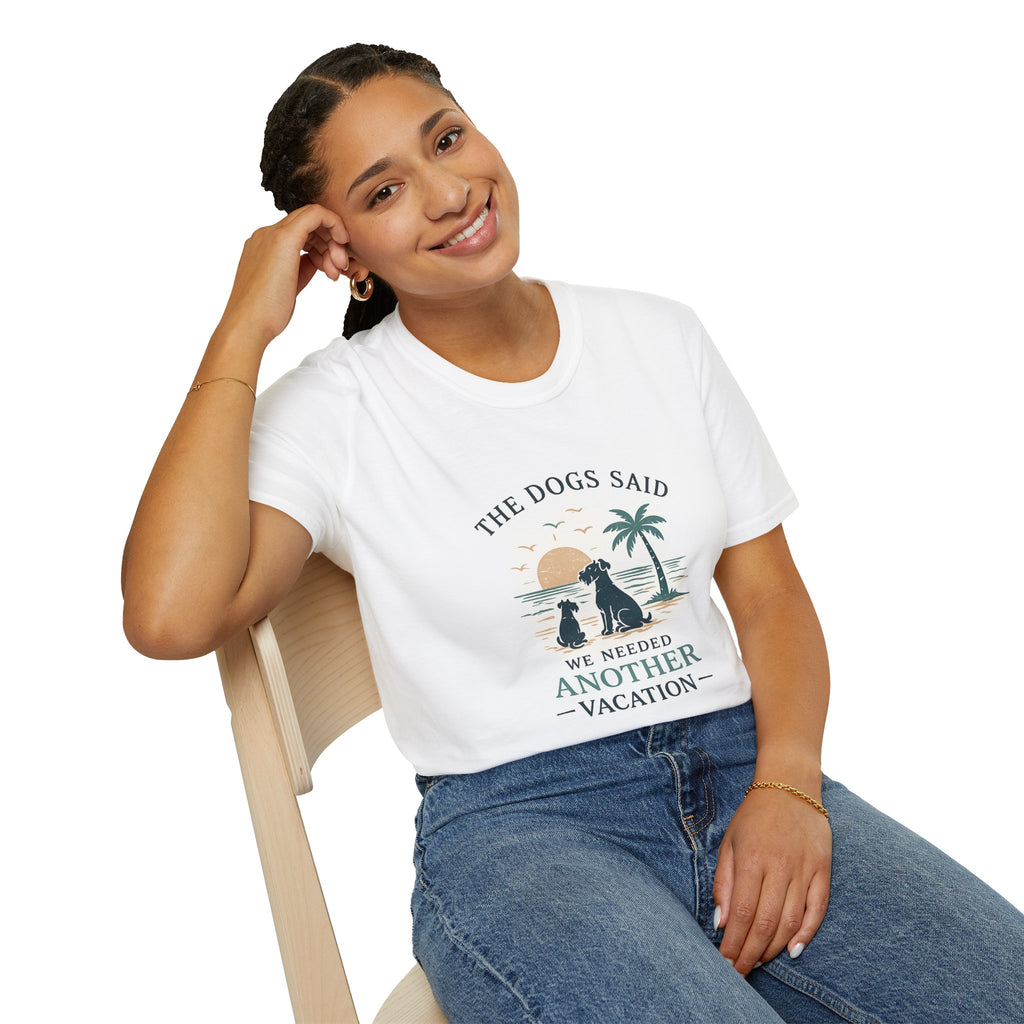 T-Shirt — "The Dogs Said We Needed Another Vacation" Beach Sunset Graphic