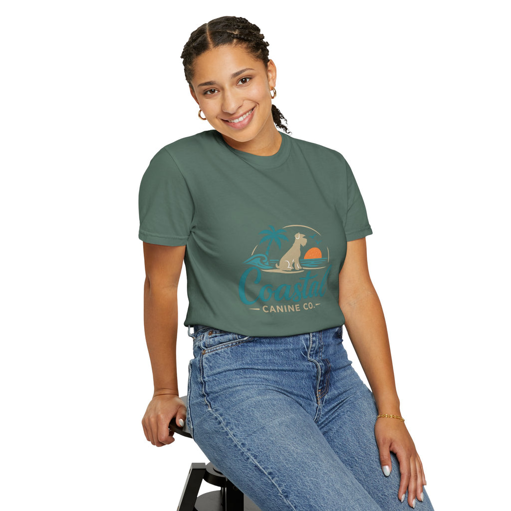 Coastal Canine T-Shirt — Beach Dog Sunset Tee