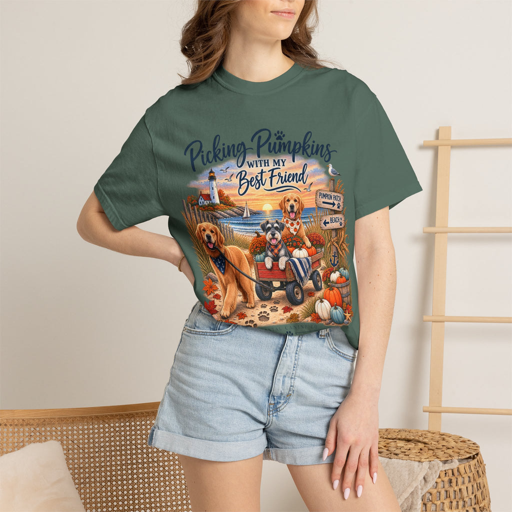 Picking Pumpkins With My Best Friend T-Shirt — Fall Dog Pumpkin Patch Tee