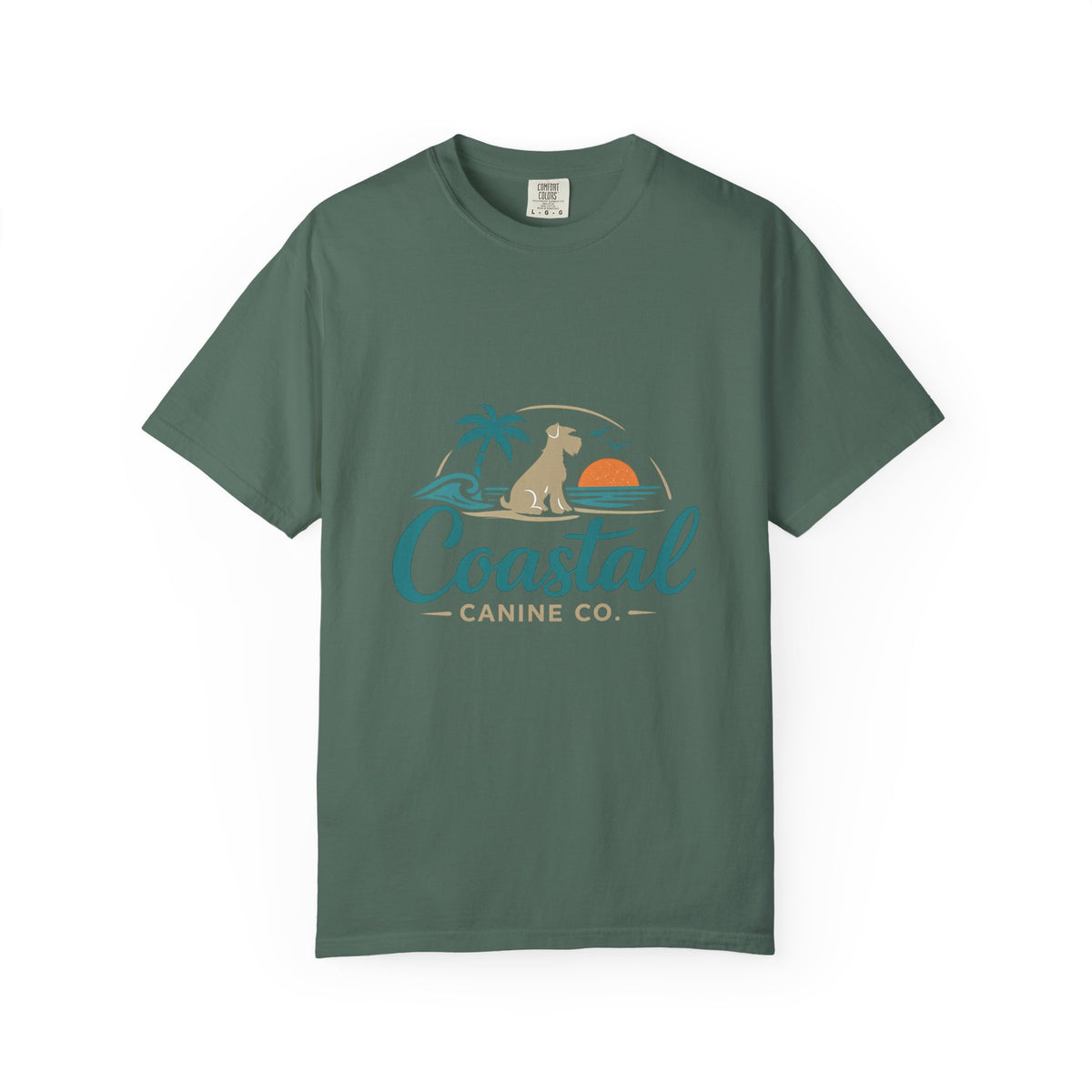Coastal Canine T-Shirt — Beach Dog Sunset Tee