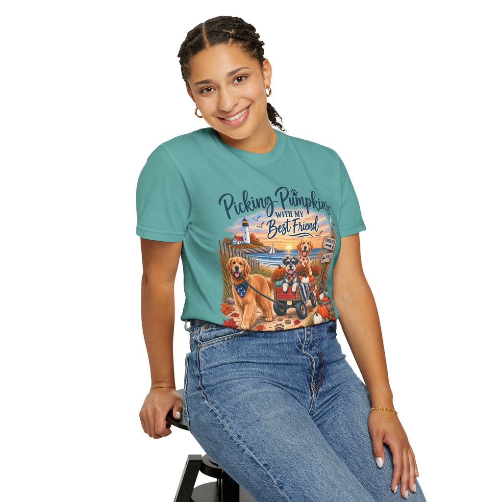 Picking Pumpkins With My Best Friend T-Shirt — Fall Dog Pumpkin Patch Tee