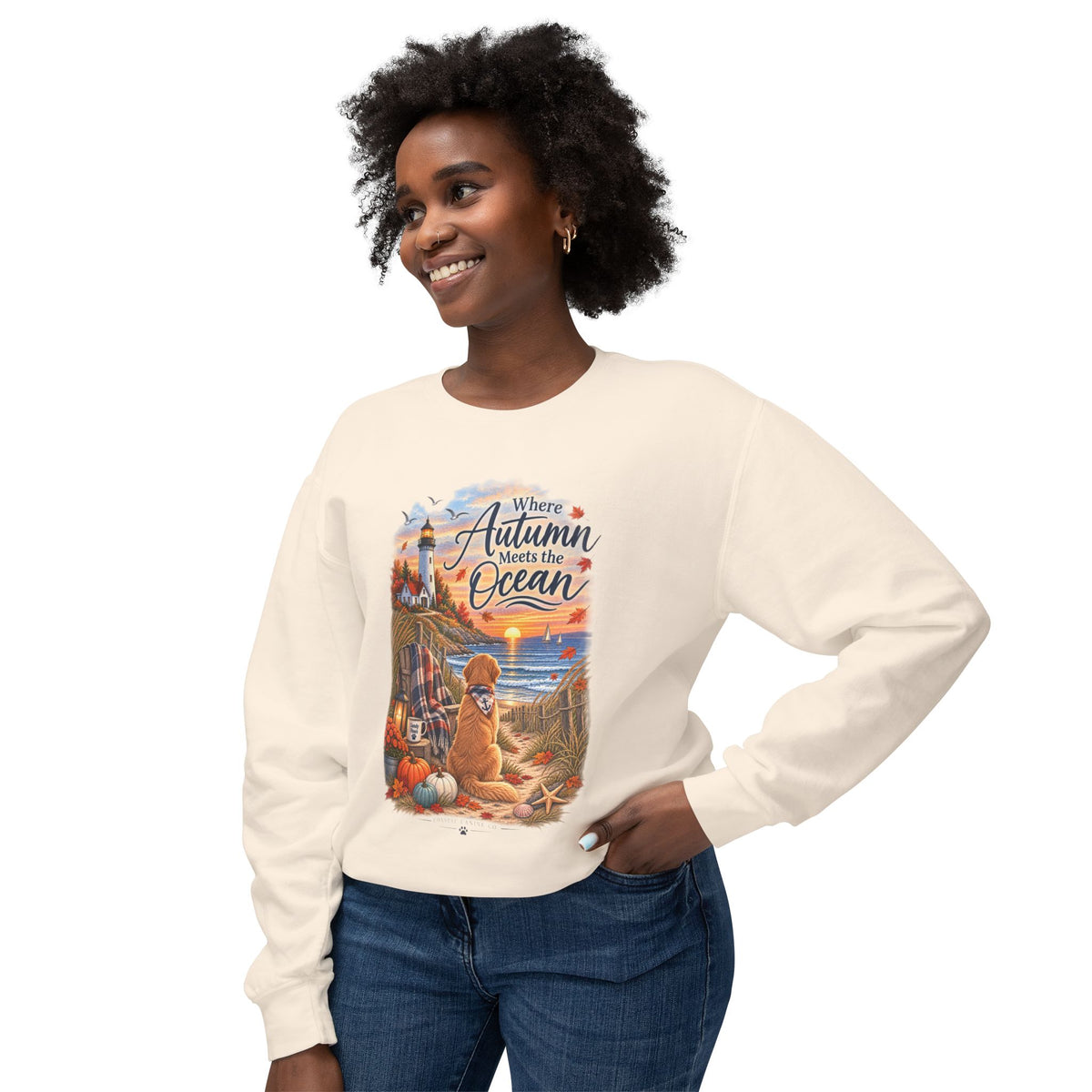 Where Autumn Meets the Ocean Sweatshirt — Coastal Fall Dog Pullover