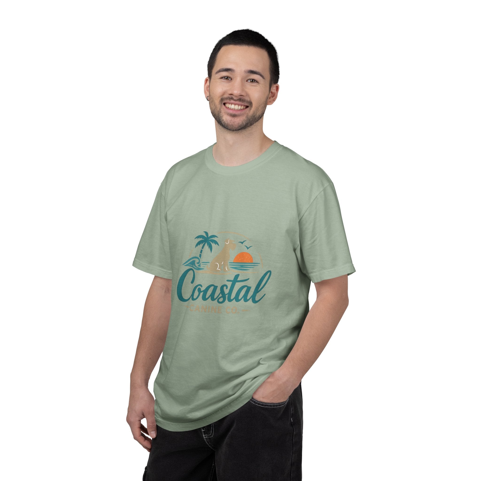 Coastal Canine T-Shirt — Beach Dog Sunset Tee