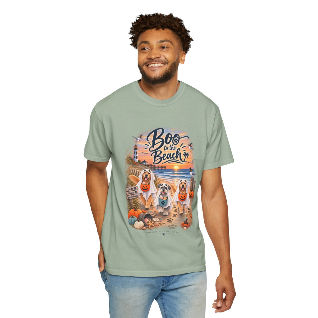 Boo to the Beach T-Shirt — Cute Halloween Dogs on Sunset Beach
