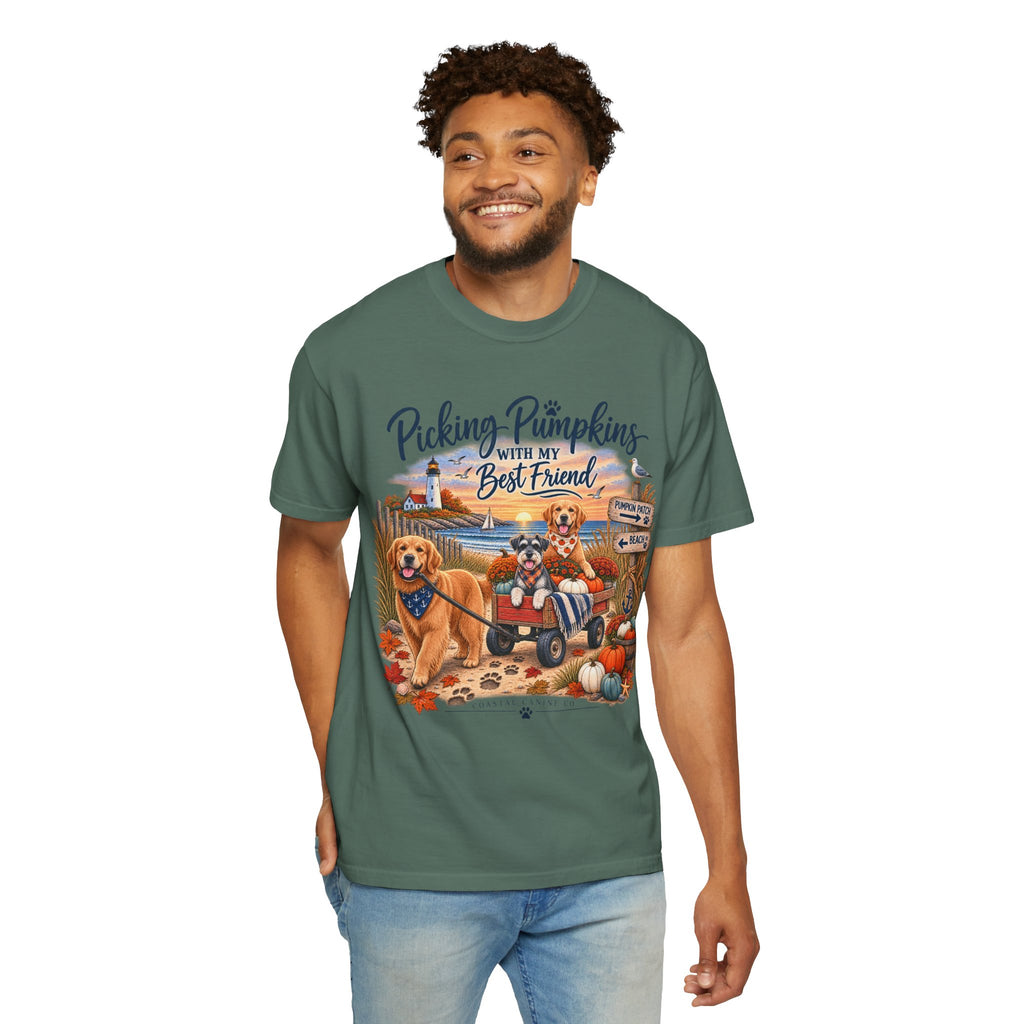 Picking Pumpkins With My Best Friend T-Shirt — Fall Dog Pumpkin Patch Tee
