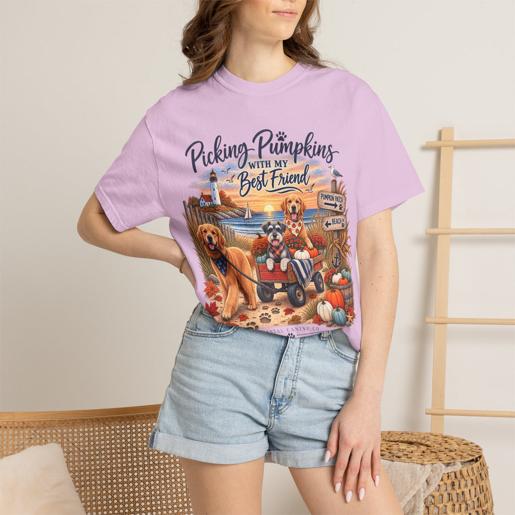 Picking Pumpkins With My Best Friend T-Shirt — Fall Dog Pumpkin Patch Tee