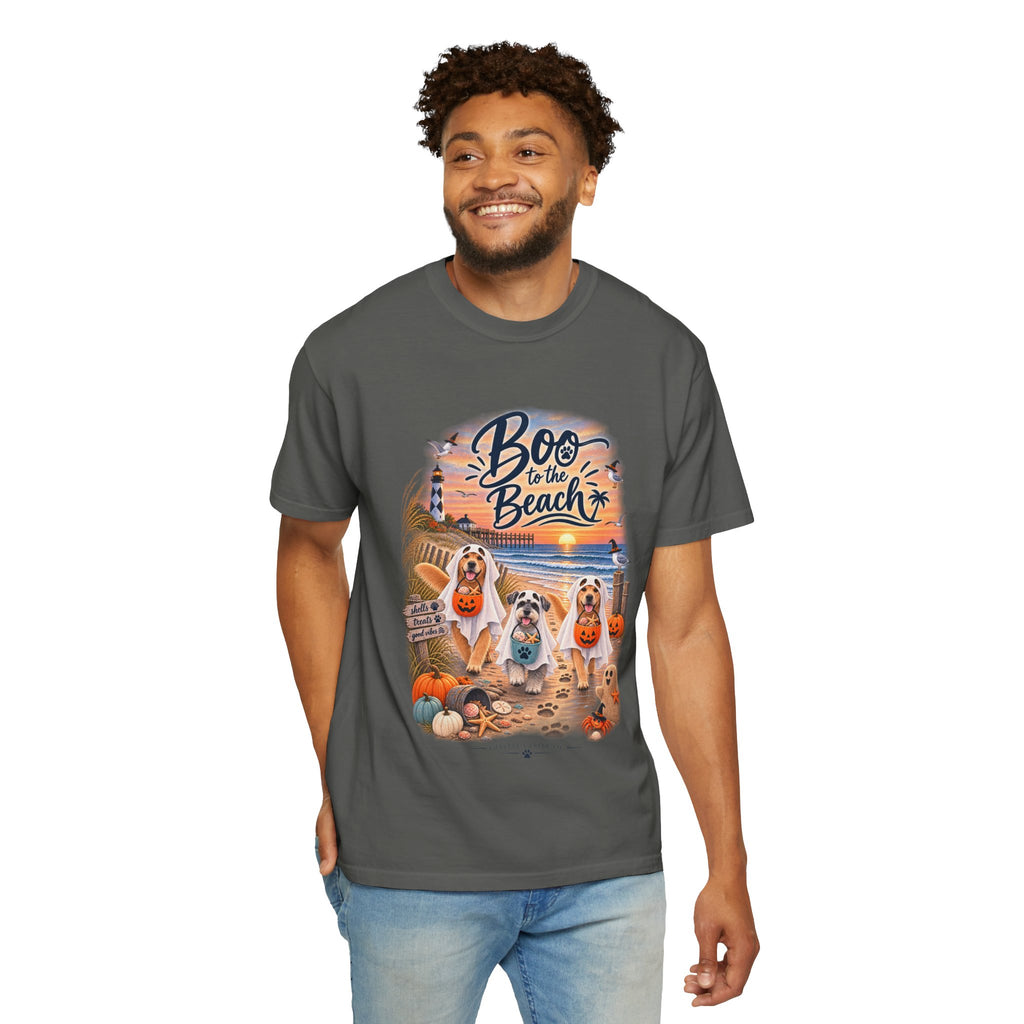 Boo to the Beach T-Shirt — Cute Halloween Dogs on Sunset Beach