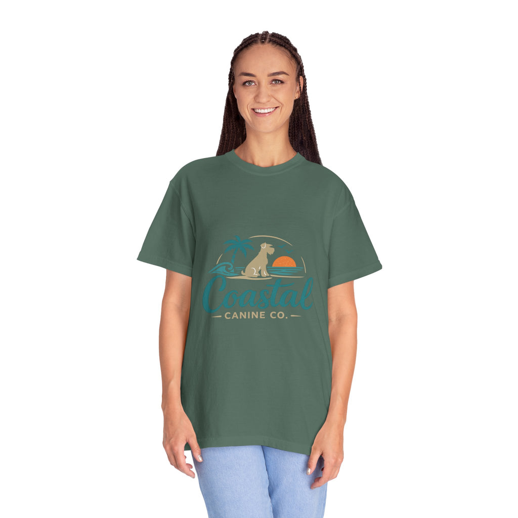 Coastal Canine T-Shirt — Beach Dog Sunset Tee