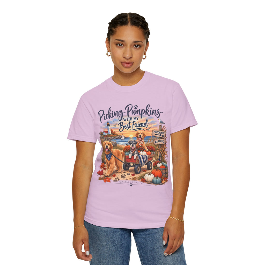 Picking Pumpkins With My Best Friend T-Shirt — Fall Dog Pumpkin Patch Tee
