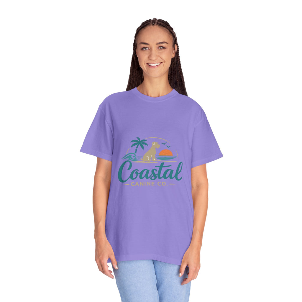 Coastal Canine T-Shirt — Beach Dog Sunset Tee