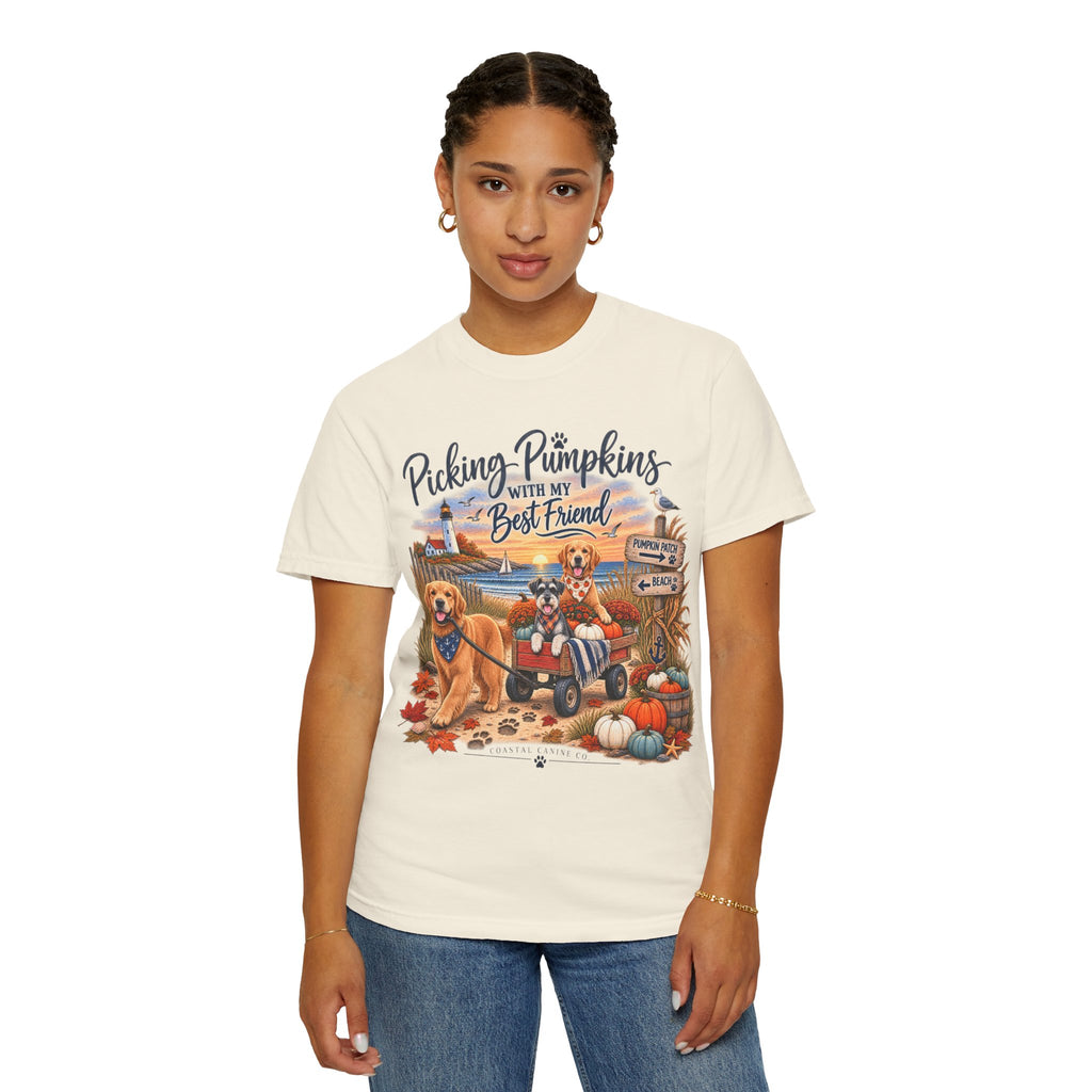 Picking Pumpkins With My Best Friend T-Shirt — Fall Dog Pumpkin Patch Tee