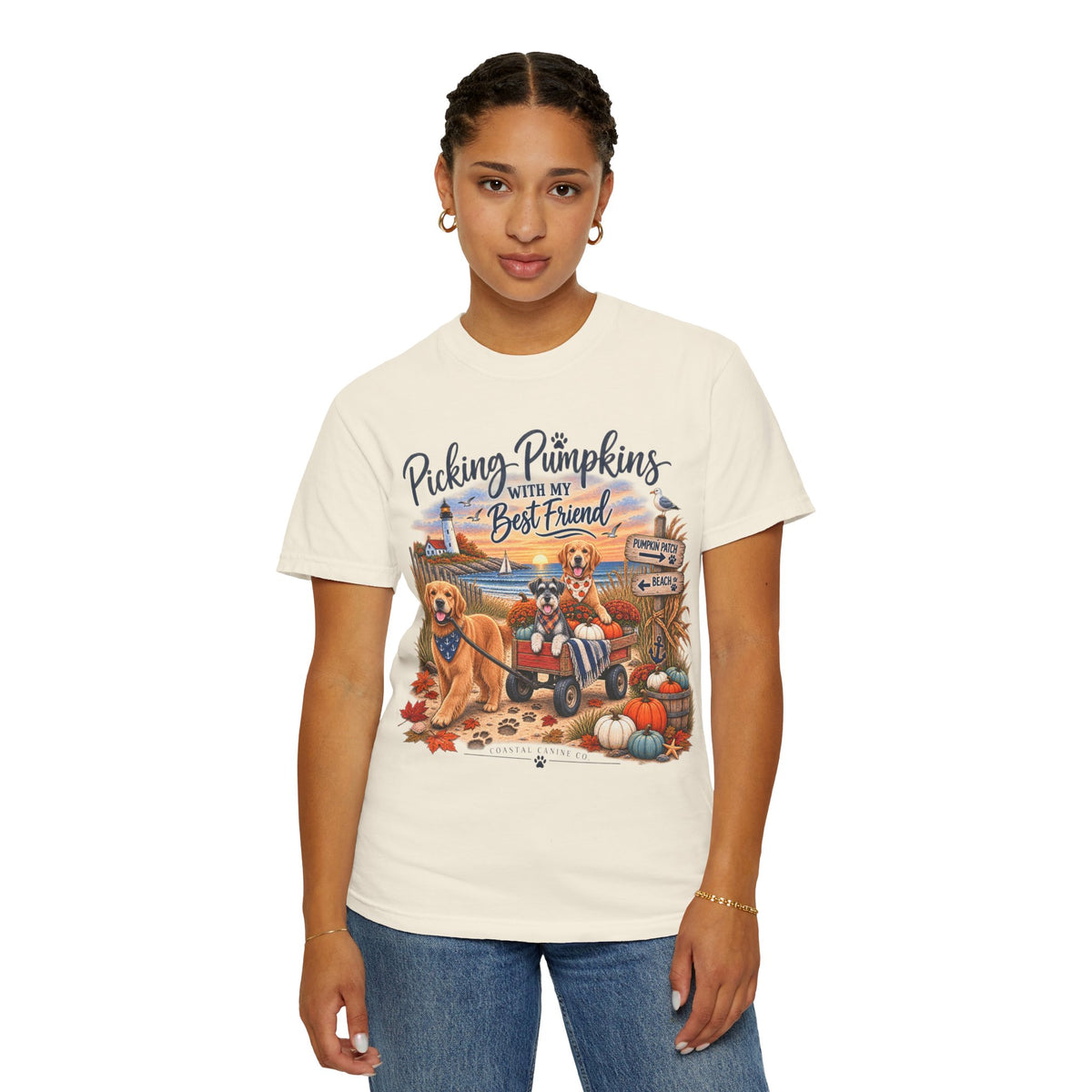 Picking Pumpkins With My Best Friend T-Shirt — Fall Dog Pumpkin Patch Tee