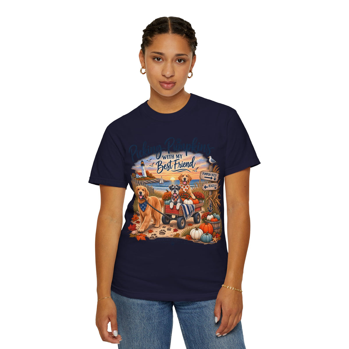 Picking Pumpkins With My Best Friend T-Shirt — Fall Dog Pumpkin Patch Tee