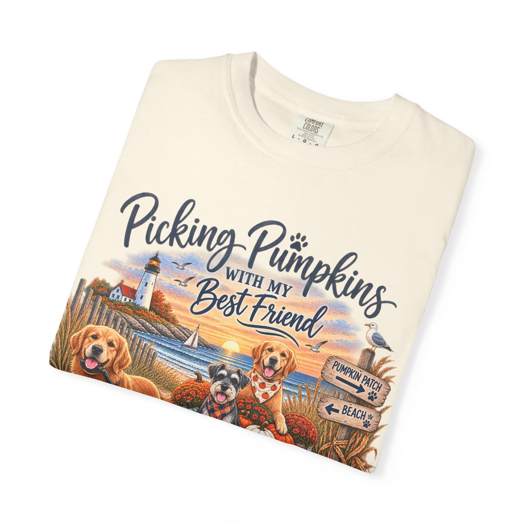 Picking Pumpkins With My Best Friend T-Shirt — Fall Dog Pumpkin Patch Tee