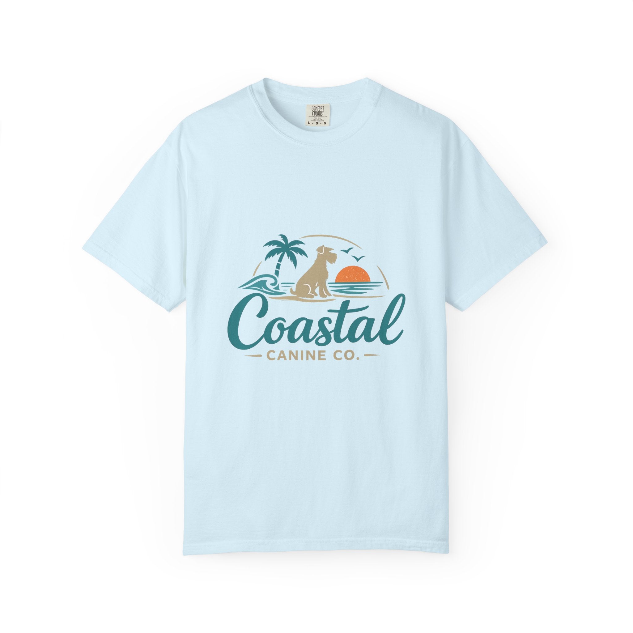 Coastal Canine T-Shirt — Beach Dog Sunset Tee