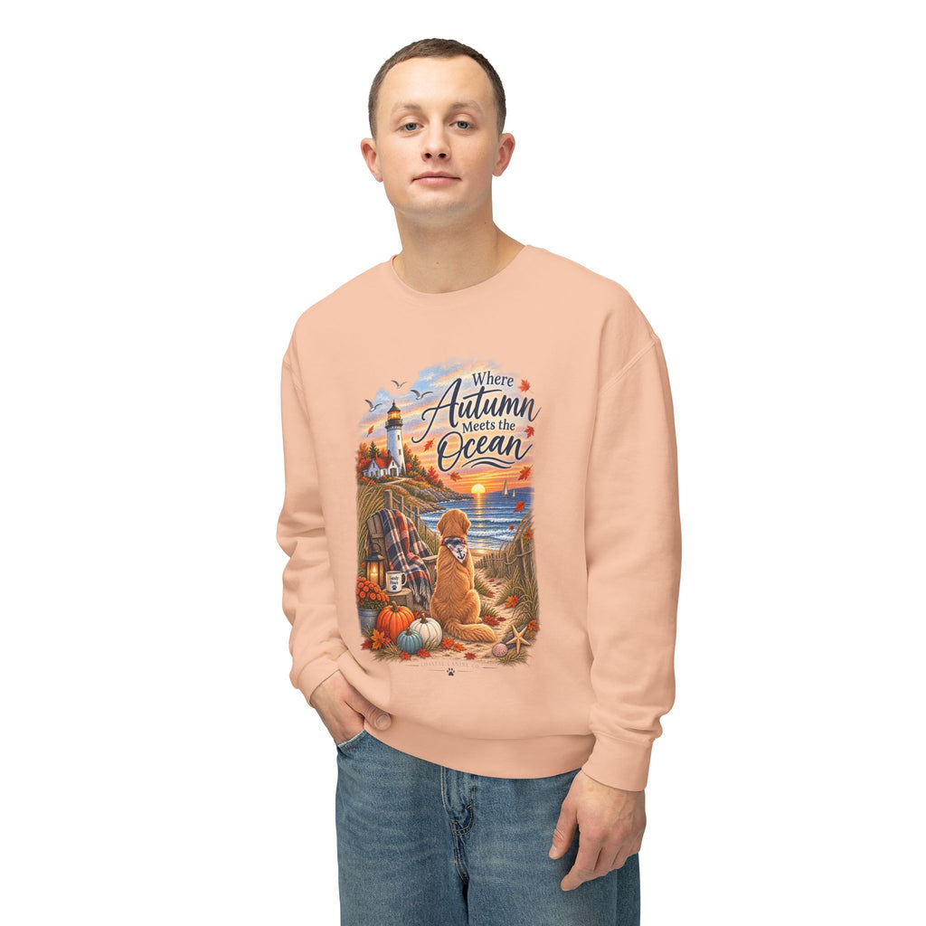 Where Autumn Meets the Ocean Sweatshirt — Coastal Fall Dog Pullover