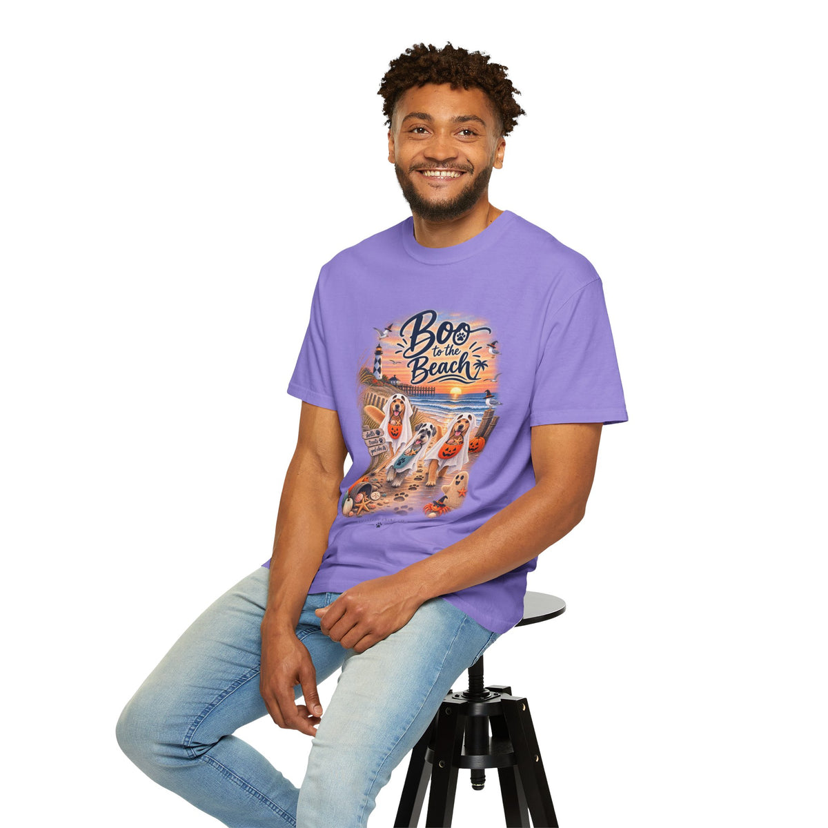 Boo to the Beach T-Shirt — Cute Halloween Dogs on Sunset Beach