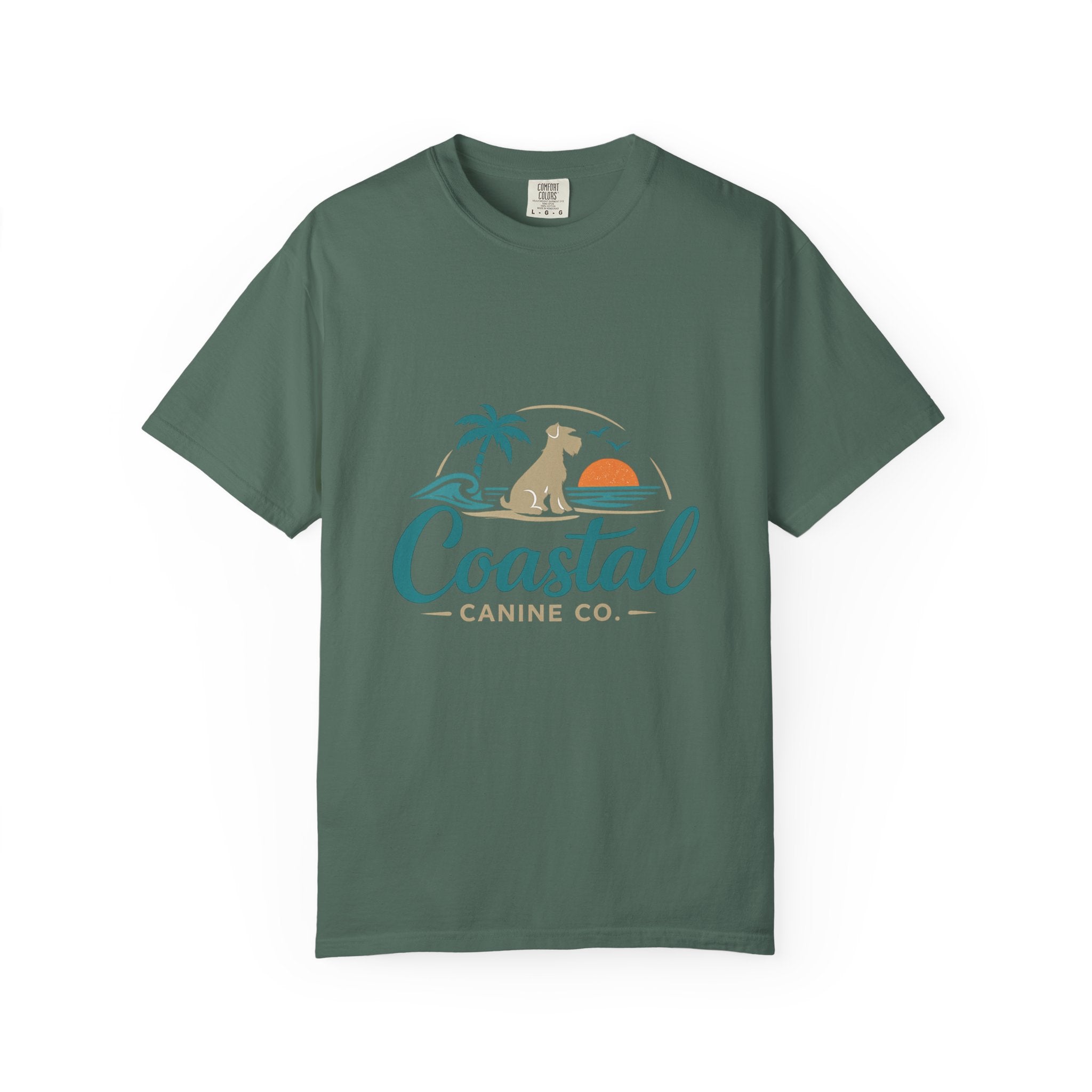 Coastal Canine T-Shirt — Beach Dog Sunset Tee