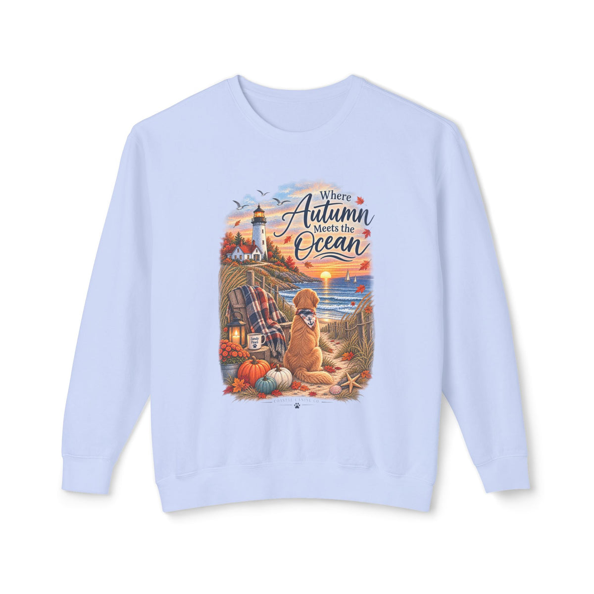 Where Autumn Meets the Ocean Sweatshirt — Coastal Fall Dog Pullover