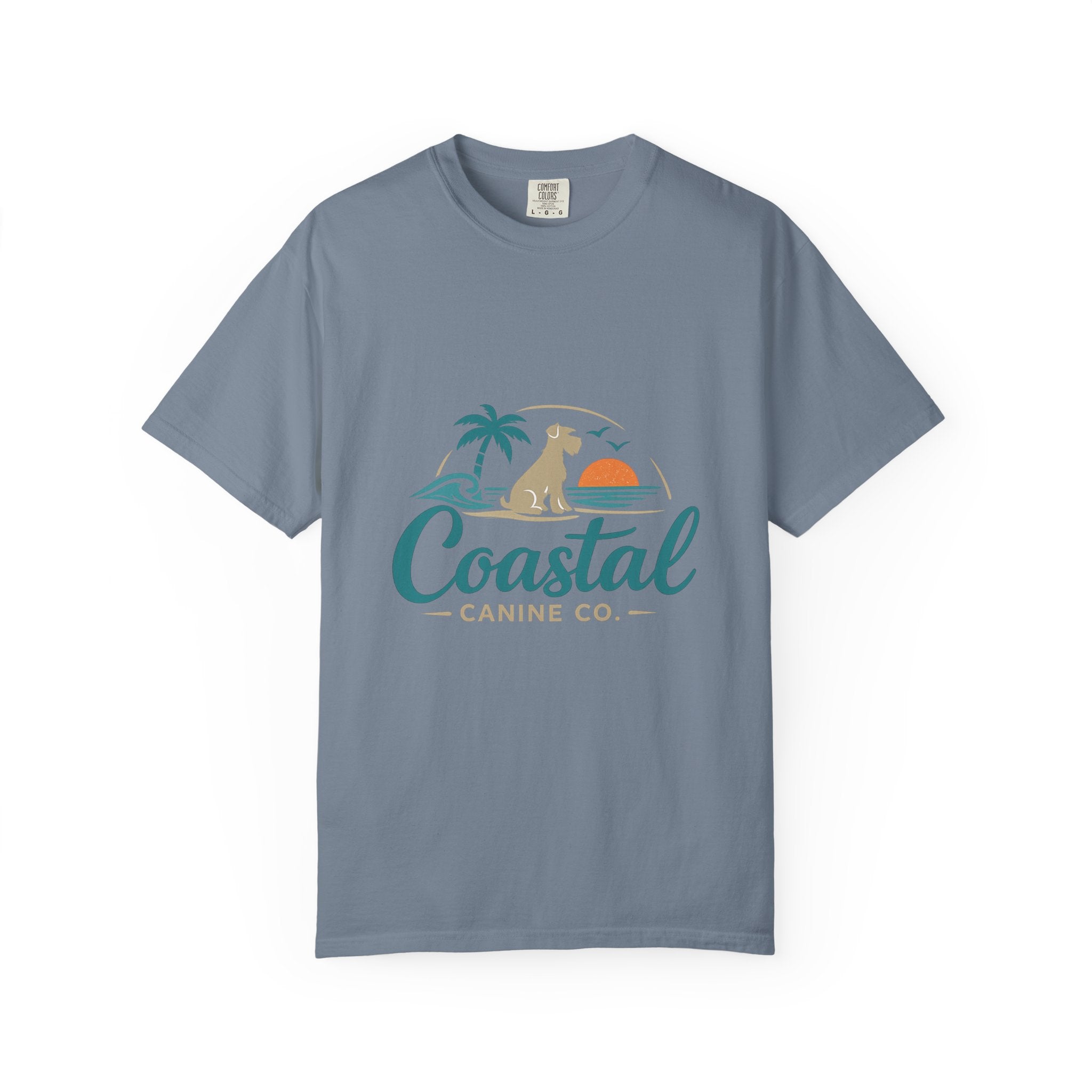 Coastal Canine T-Shirt — Beach Dog Sunset Tee