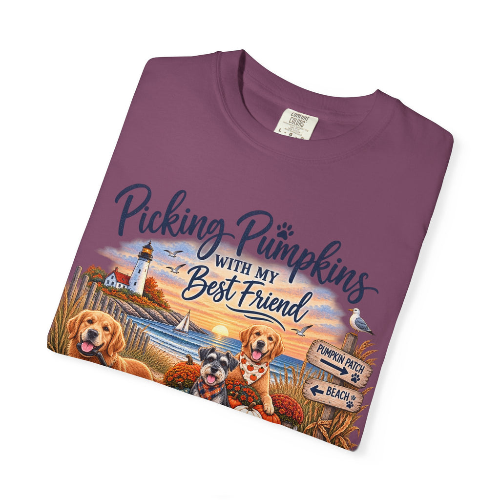 Picking Pumpkins With My Best Friend T-Shirt — Fall Dog Pumpkin Patch Tee