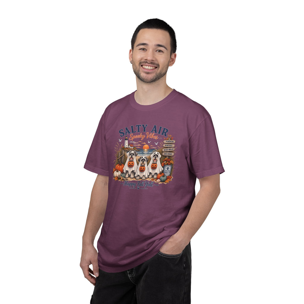 Salty Air Spooky Vibes Tee — Happy Fall Y'all Autumn Beach Ghosts T-Shirt