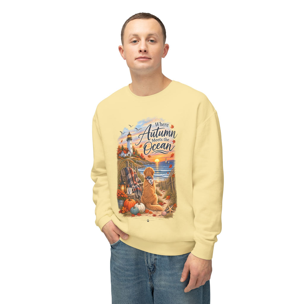 Where Autumn Meets the Ocean Sweatshirt — Coastal Fall Dog Pullover