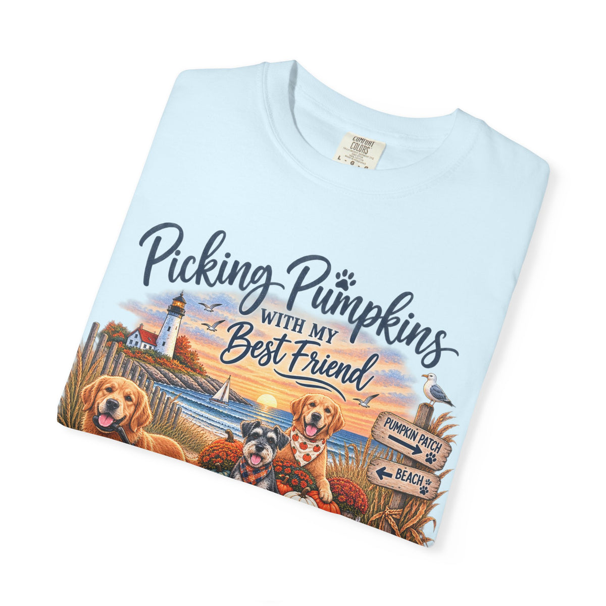 Picking Pumpkins With My Best Friend T-Shirt — Fall Dog Pumpkin Patch Tee