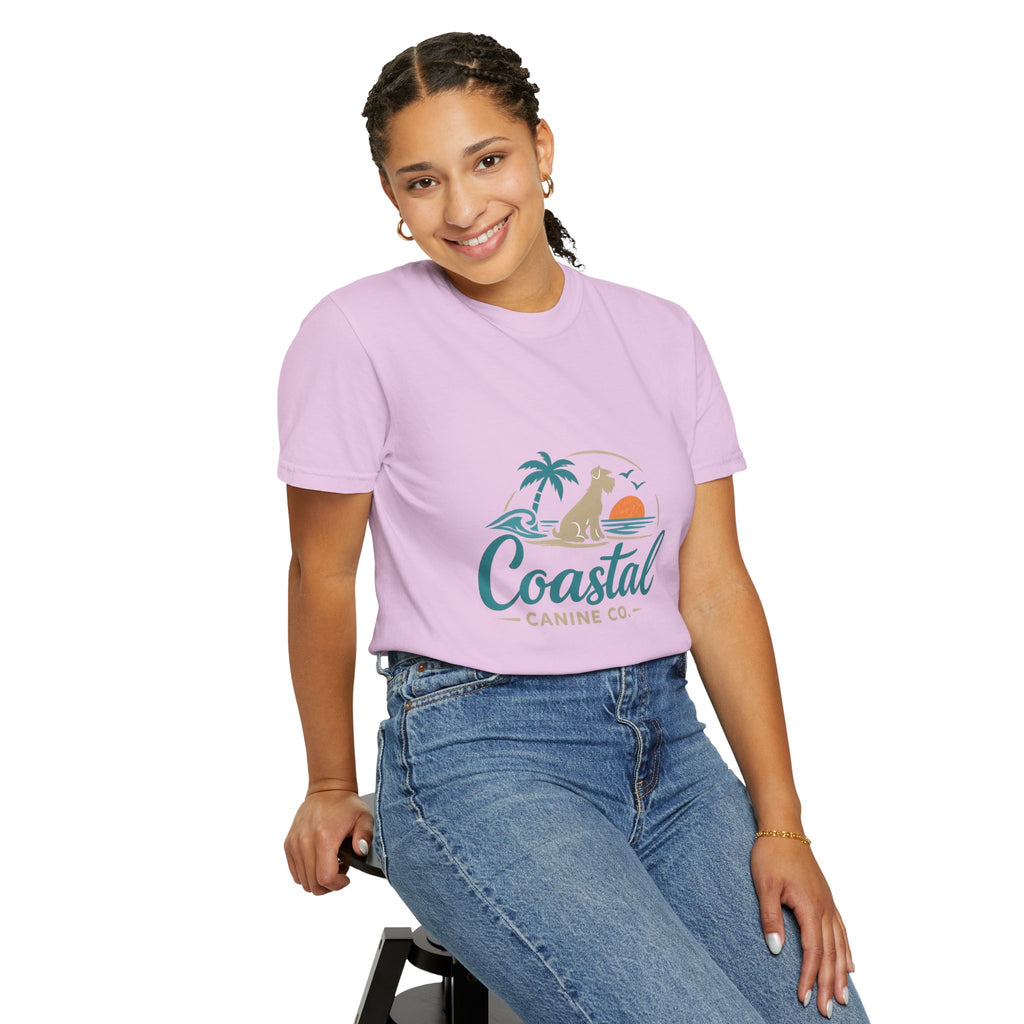 Coastal Canine T-Shirt — Beach Dog Sunset Tee
