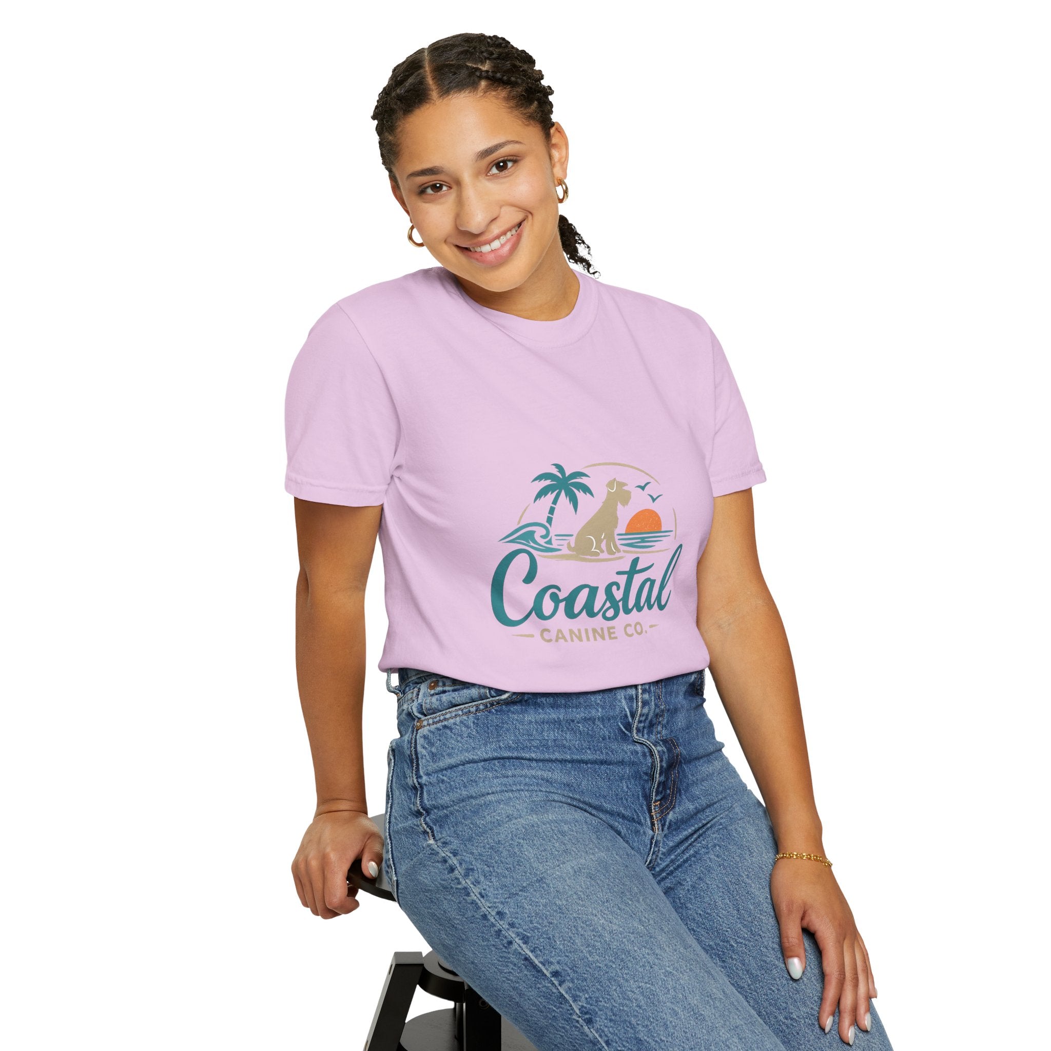 Coastal Canine T-Shirt — Beach Dog Sunset Tee