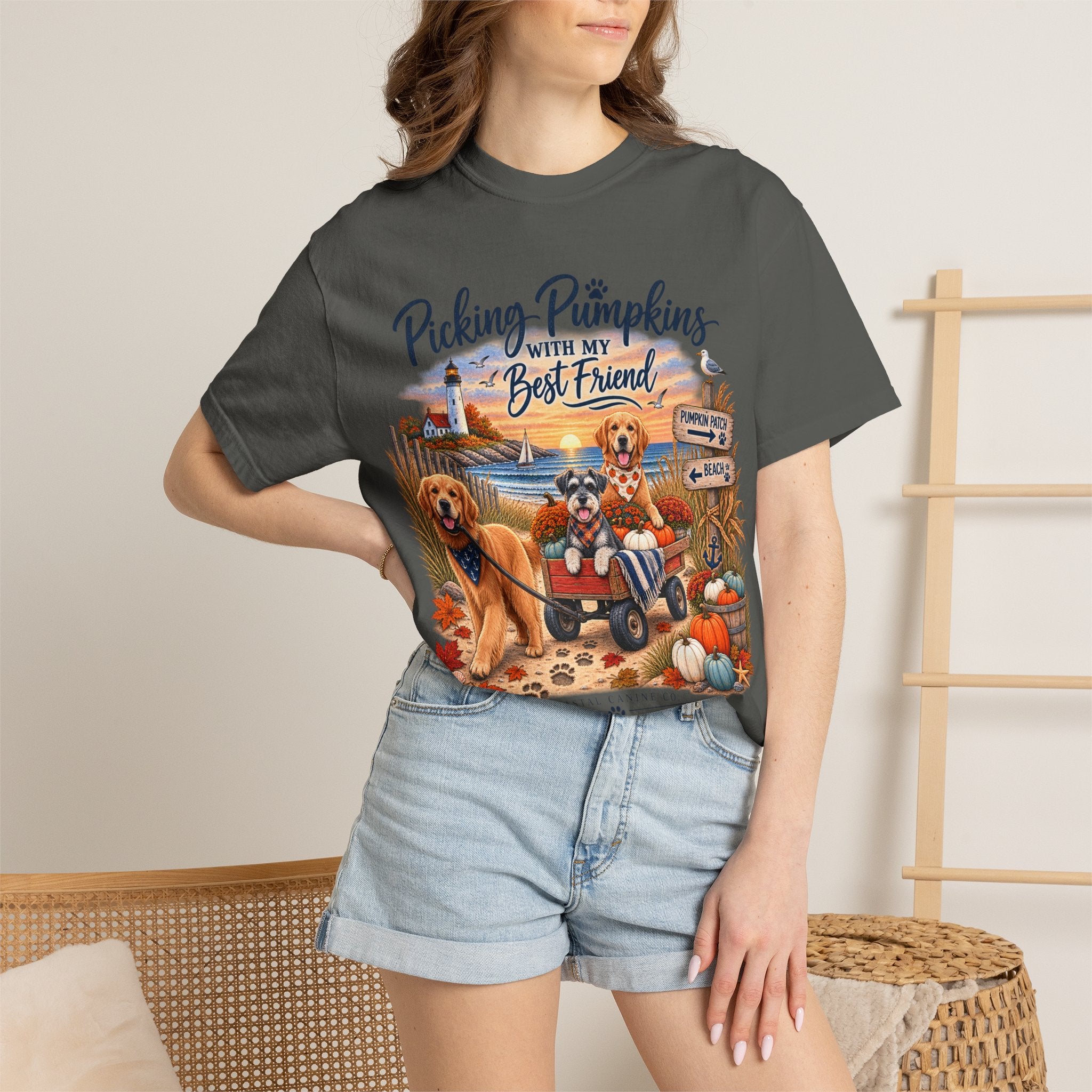 Picking Pumpkins With My Best Friend T-Shirt — Fall Dog Pumpkin Patch Tee