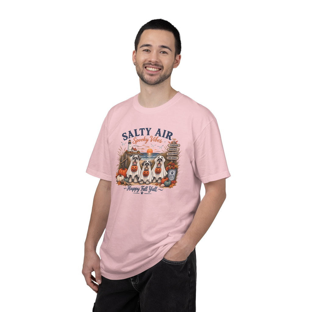 Salty Air Spooky Vibes Tee — Happy Fall Y'all Autumn Beach Ghosts T-Shirt