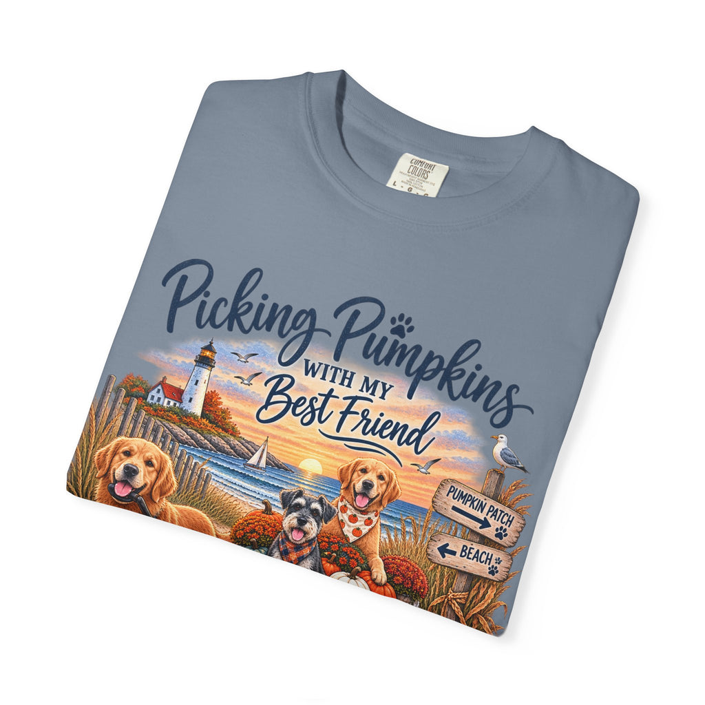 Picking Pumpkins With My Best Friend T-Shirt — Fall Dog Pumpkin Patch Tee