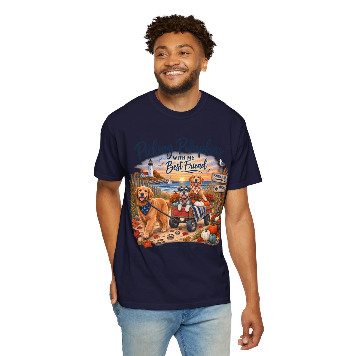 Picking Pumpkins With My Best Friend T-Shirt — Fall Dog Pumpkin Patch Tee