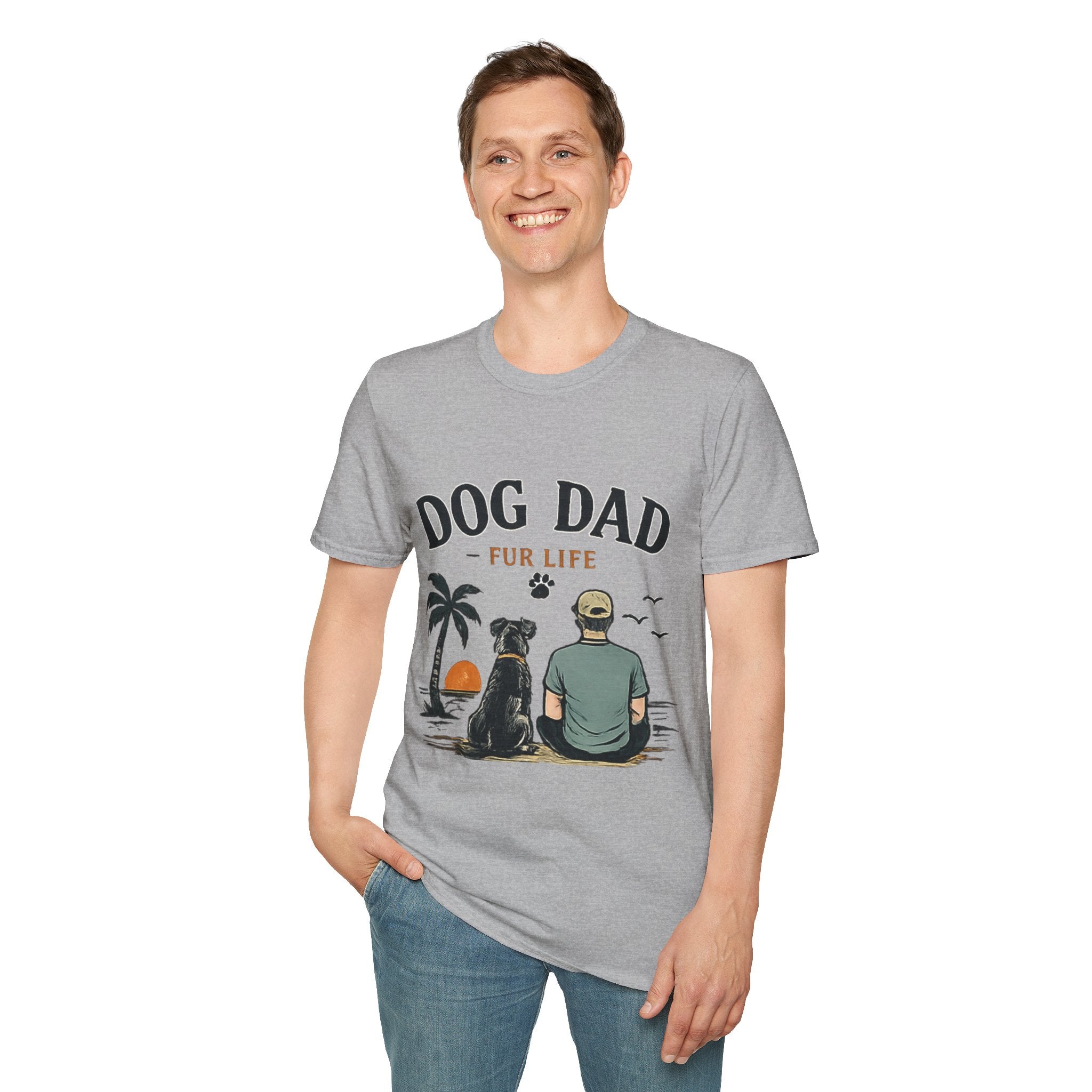 Dog Dad T‑Shirt — "Dog Dad Fur Life" Graphic Tee for Pet Lovers