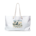 Weekender Bag - "Life Is Better With Sandy Paws" Beach Tote for Dog Lovers