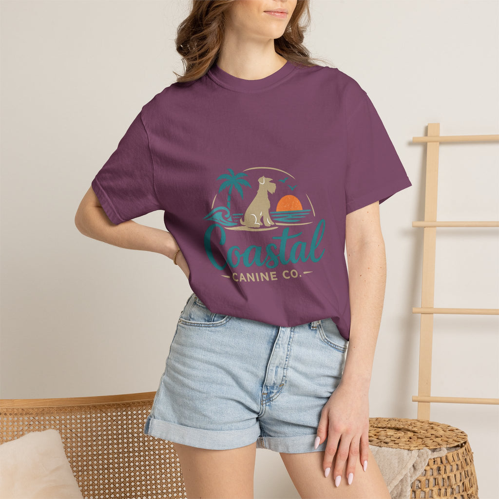 Coastal Canine T-Shirt — Beach Dog Sunset Tee