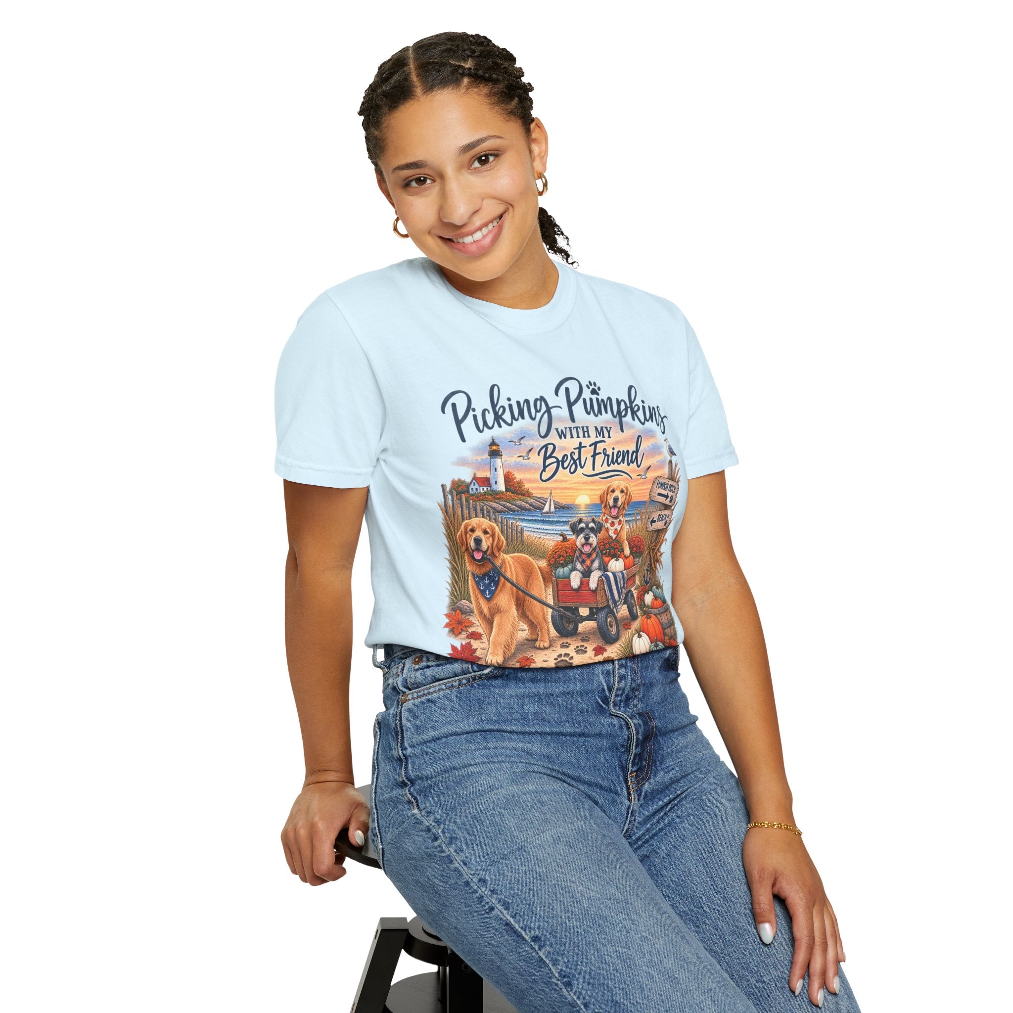 Picking Pumpkins With My Best Friend T-Shirt — Fall Dog Pumpkin Patch Tee