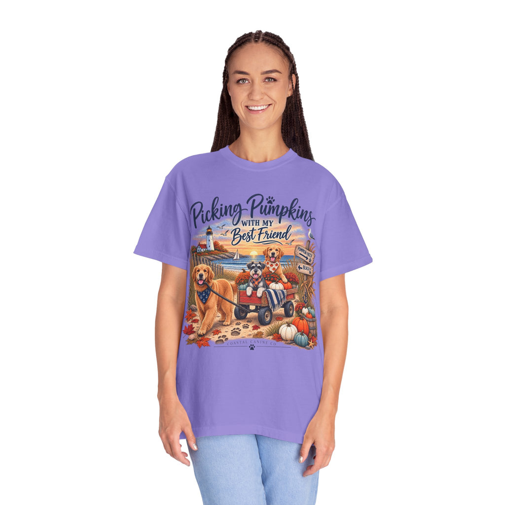 Picking Pumpkins With My Best Friend T-Shirt — Fall Dog Pumpkin Patch Tee