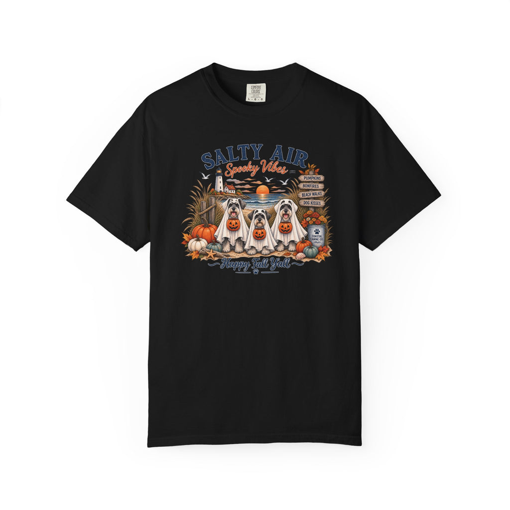 Salty Air Spooky Vibes Tee — Happy Fall Y'all Autumn Beach Ghosts T-Shirt